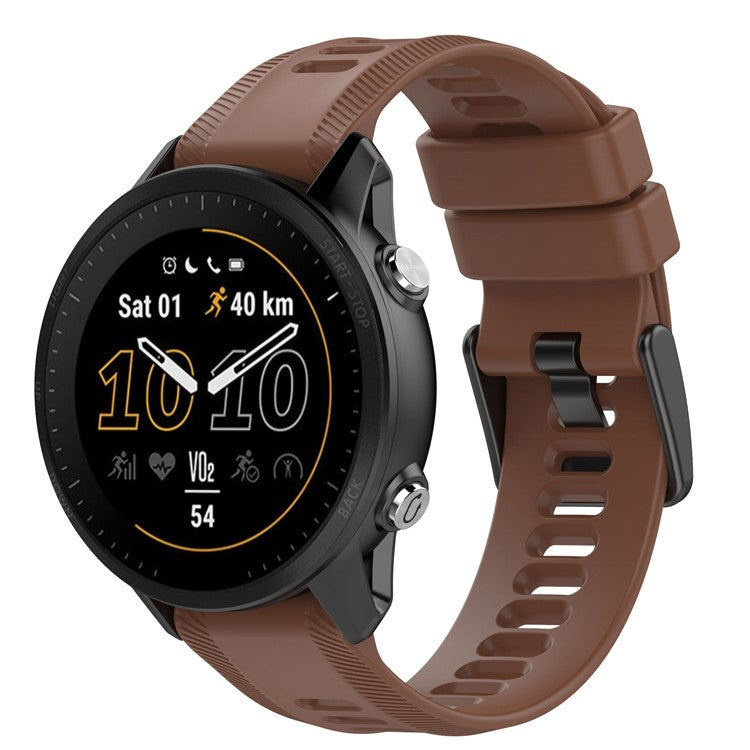 For Garmin Forerunner 955 Silicone Watch Band Soft Sport Strap - Coffee