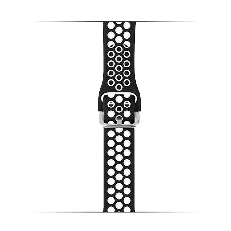 KALEBOL For Apple Watch Series 9 8 7 41mm / 6 5 4 SE (2023) SE (2022) SE 40mm / 3 2 1 38mm Soft Silicone Band - Black+White
