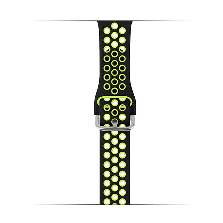 KALEBOL For Apple Watch 10 46mm / Ultra 2 / Ultra 49mm / 9 8 7 45mm / SE (2023) SE (2022) SE 6 5 4 44mm / 3 2 1 42mm Silicone Watch Band - Black+Green