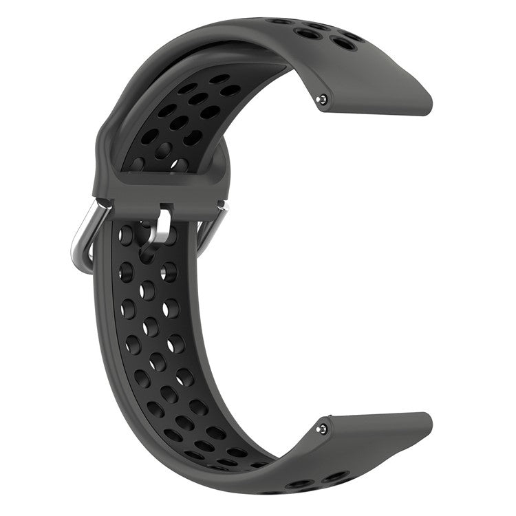 KALEBOL KLB-SSGJ-001 For Samsung Galaxy Watch3 45mm Silicone Band 22mm Watch Strap - Coal Black+Black