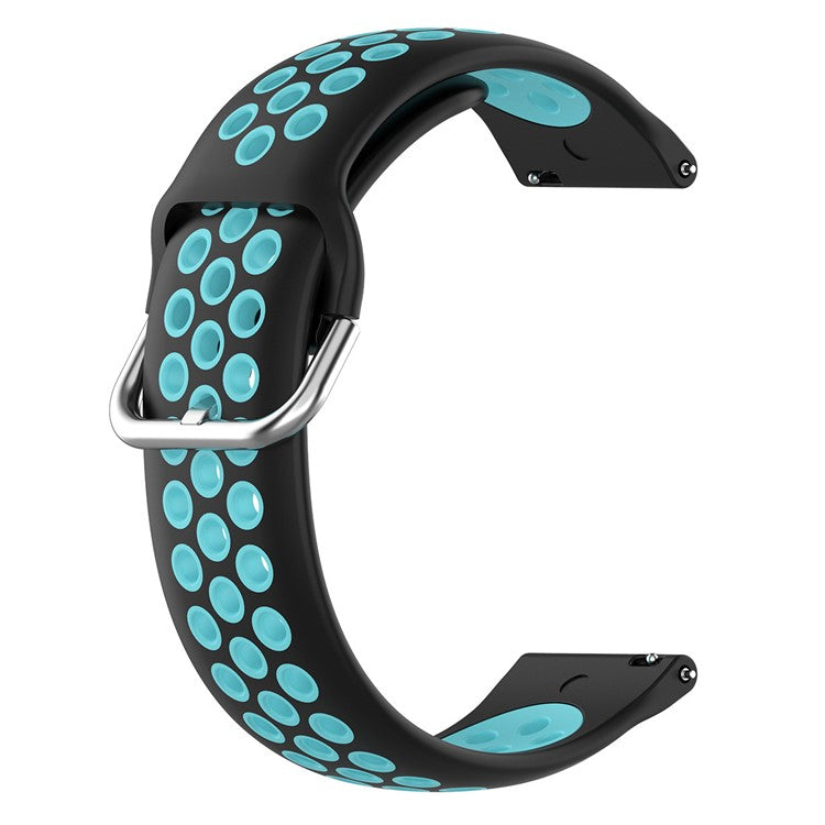 KALEBOL KLB-SSGJ-001 For Samsung Galaxy Watch3 45mm Silicone Band 22mm Watch Strap - Black+Teal Green