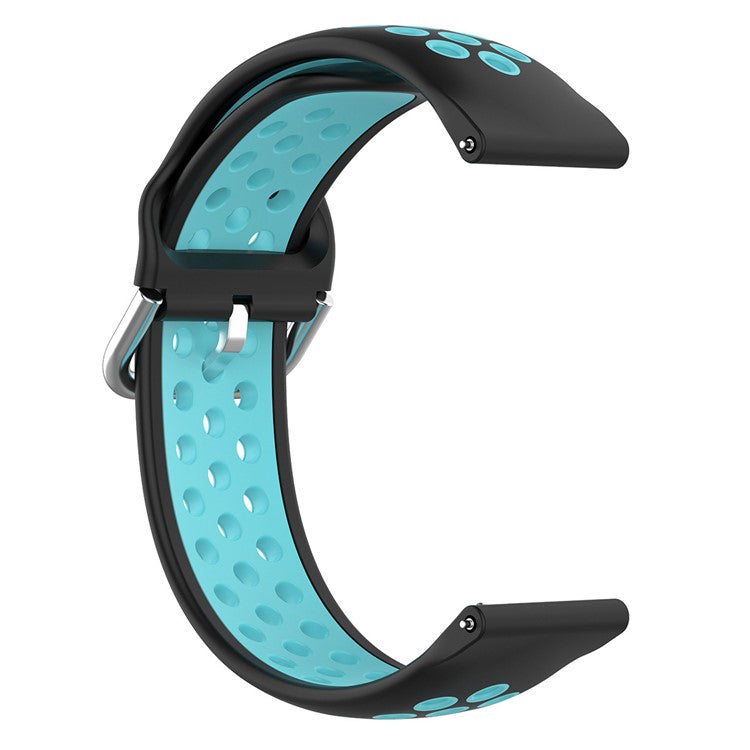 KALEBOL KLB-SSGJ-001 For Samsung Galaxy Watch3 45mm Silicone Band 22mm Watch Strap - Black+Teal Green