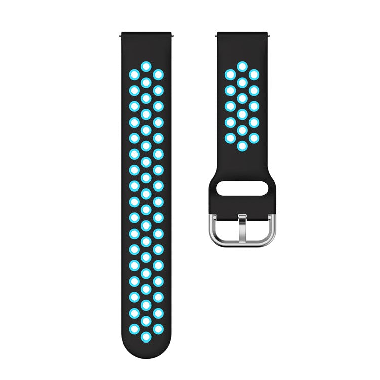 KALEBOL KLB-SSGJ-001 For Samsung Galaxy Watch3 45mm Silicone Band 22mm Watch Strap - Black+Teal Green