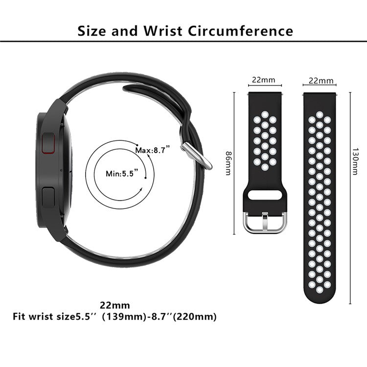 KALEBOL KLB-SSGJ-001 For Samsung Galaxy Watch3 45mm Silicone Band 22mm Watch Strap - Black+Teal Green