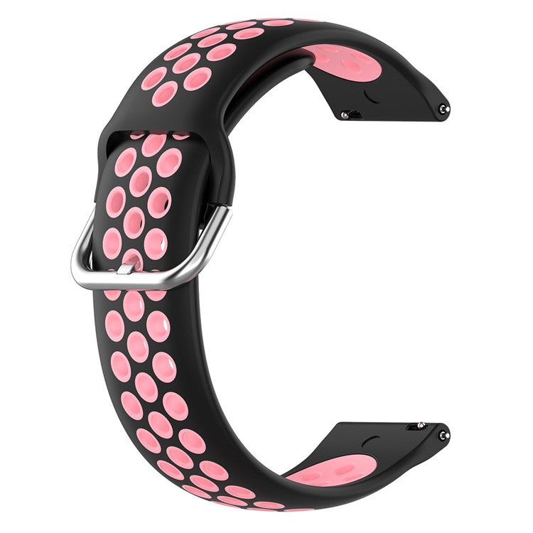 KALEBOL KLB-SSGJ-001 For Samsung Galaxy Watch3 45mm Silicone Band 22mm Watch Strap - Black+Pink