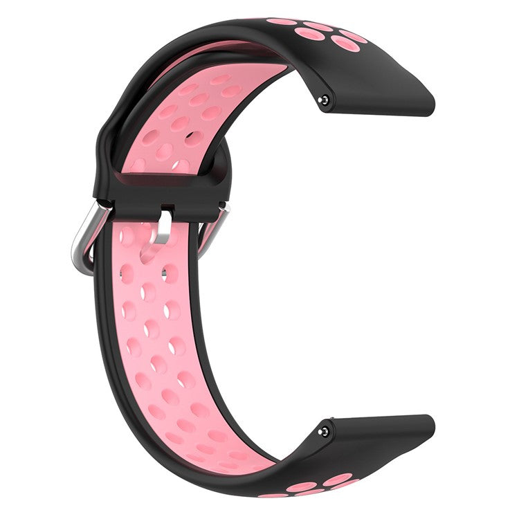 KALEBOL KLB-SSGJ-001 For Samsung Galaxy Watch3 45mm Silicone Band 22mm Watch Strap - Black+Pink