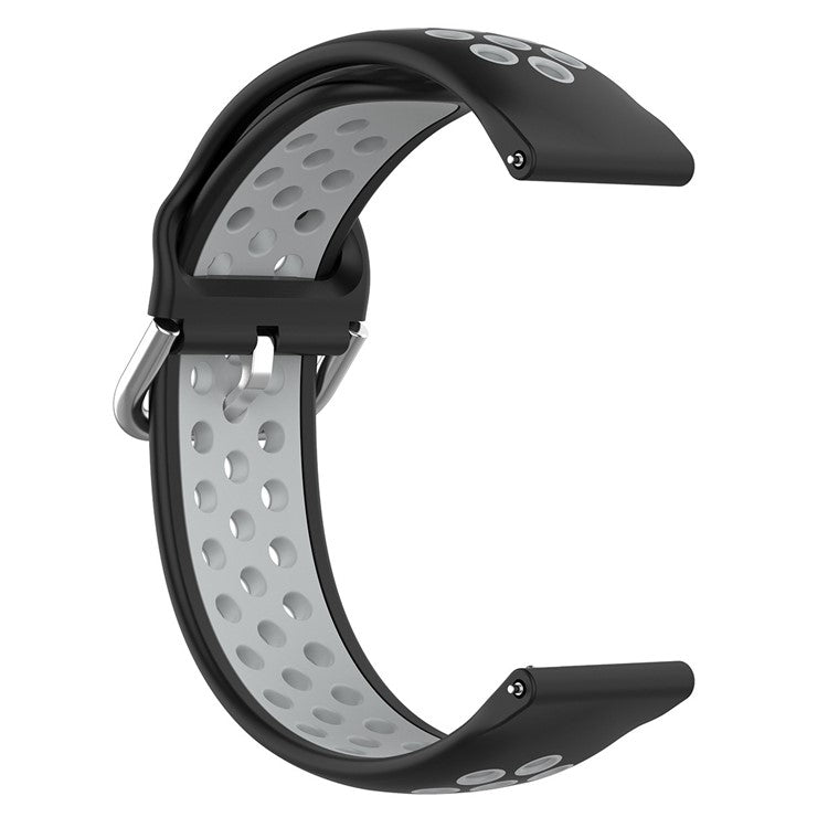 KALEBOL KLB-SSGJ-001 For Samsung Galaxy Watch6 Classic 47mm 43mm Silicone Watch Band 20mm Dual Color - Black+Grey