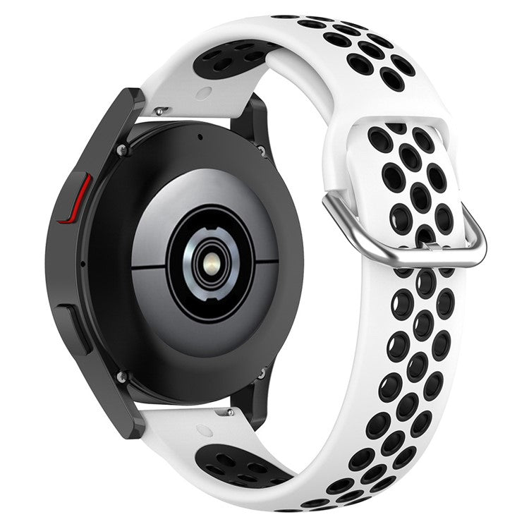 KALEBOL KLB-SSGJ-001 For Samsung Galaxy Watch6 Classic 47mm 43mm Silicone Watch Band 20mm Dual Color - White+Black