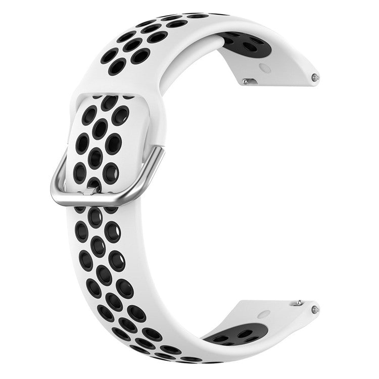 KALEBOL KLB-SSGJ-001 For Samsung Galaxy Watch6 Classic 47mm 43mm Silicone Watch Band 20mm Dual Color - White+Black