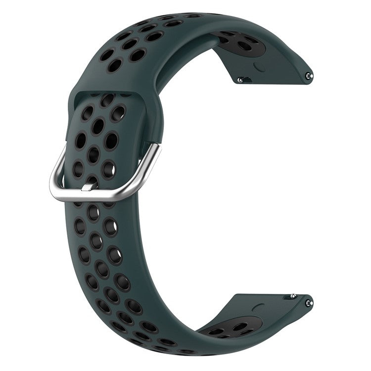 KALEBOL KLB-SSGJ-001 For Samsung Galaxy Watch6 Classic 47mm 43mm Silicone Watch Band 20mm Dual Color - Olive Green+Black