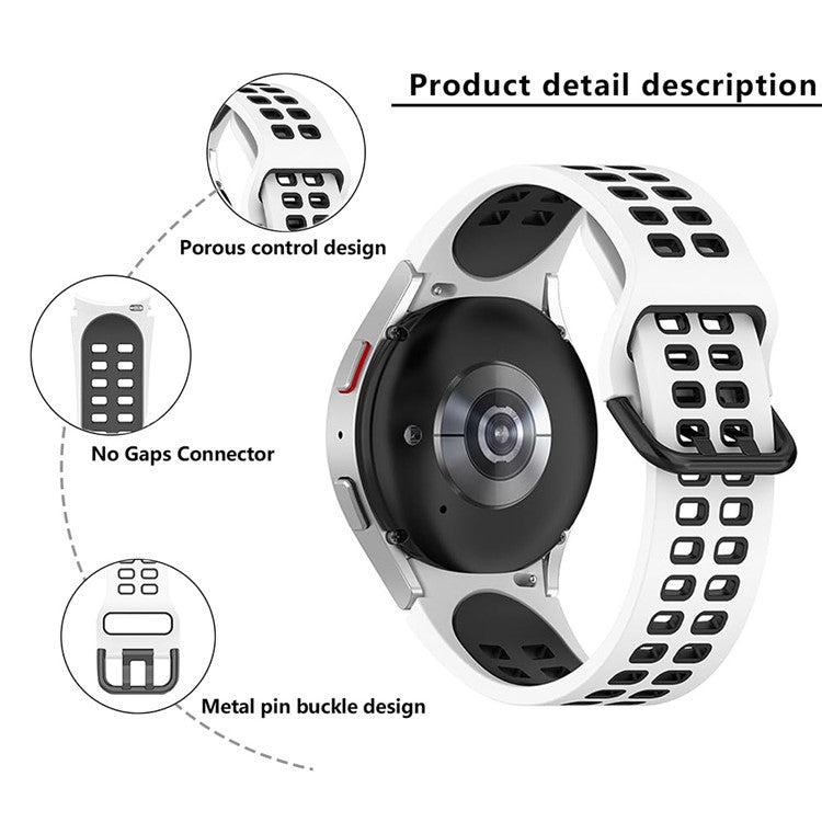 KALEBOL KLB-SSGJ-001 For Samsung Galaxy Watch FE 40mm / Watch4 / Watch 5 / Watch6 Silicone Watch Band Soft Strap - Black+Yellow