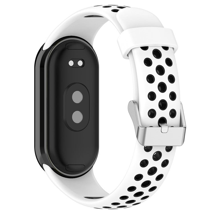 KALEBOL KLB-SSGJ-001 For Xiaomi Smart Band 9 NFC / 9 / 8 NFC / 8 Silicone Watch Band Waterproof Strap - White+Black
