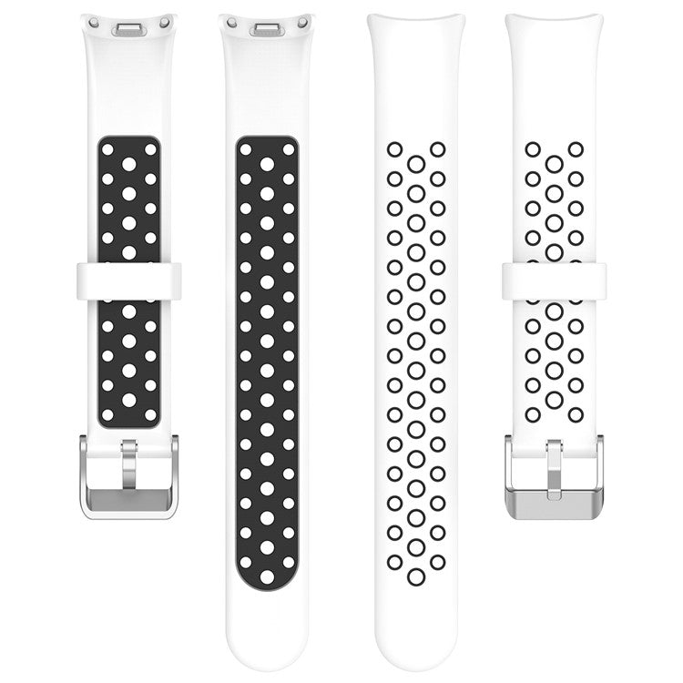 KALEBOL KLB-SSGJ-001 For Xiaomi Smart Band 9 NFC / 9 / 8 NFC / 8 Silicone Watch Band Waterproof Strap - White+Black