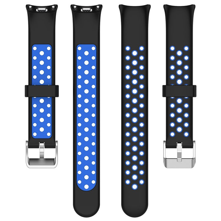KALEBOL KLB-SSGJ-001 For Xiaomi Smart Band 9 NFC / 9 / 8 NFC / 8 Silicone Watch Band Waterproof Strap - Black+Blue