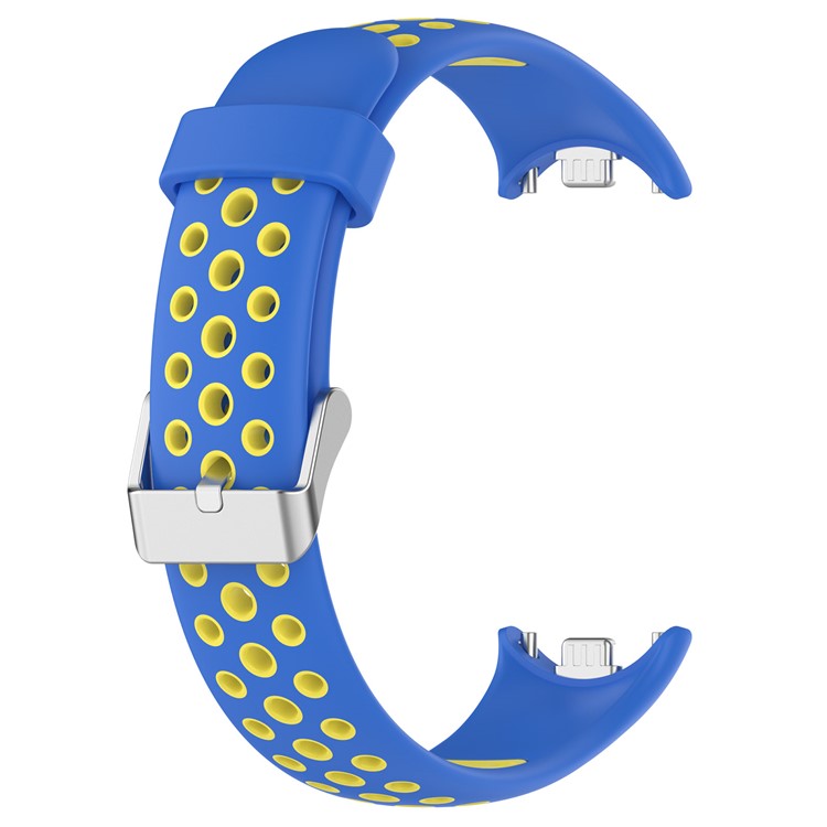 KALEBOL KLB-SSGJ-001 For Xiaomi Smart Band 9 NFC / 9 / 8 NFC / 8 Silicone Watch Band Waterproof Strap - Blue+Yellow