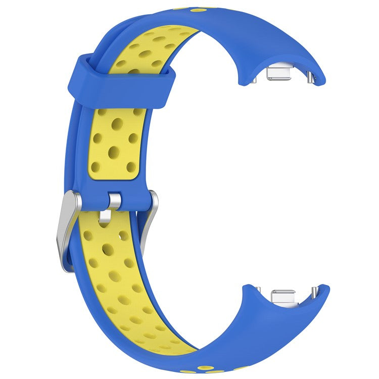 KALEBOL KLB-SSGJ-001 For Xiaomi Smart Band 9 NFC / 9 / 8 NFC / 8 Silicone Watch Band Waterproof Strap - Blue+Yellow