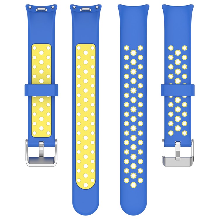 KALEBOL KLB-SSGJ-001 For Xiaomi Smart Band 9 NFC / 9 / 8 NFC / 8 Silicone Watch Band Waterproof Strap - Blue+Yellow
