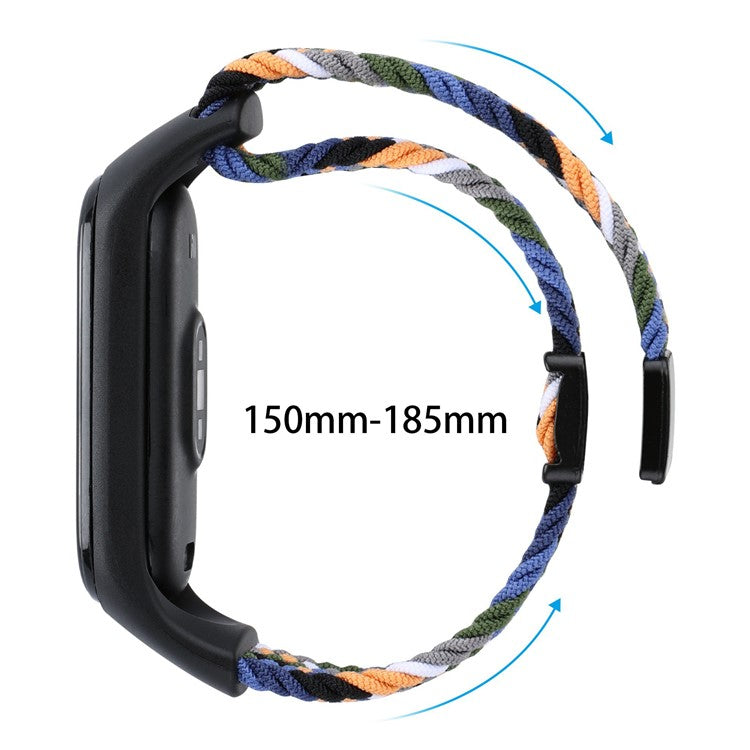 For Xiaomi Mi Band 3 / 4 / 5 / 6 / 7 Braided Nylon Strap Magnetic Watch Band - Dazzle Black