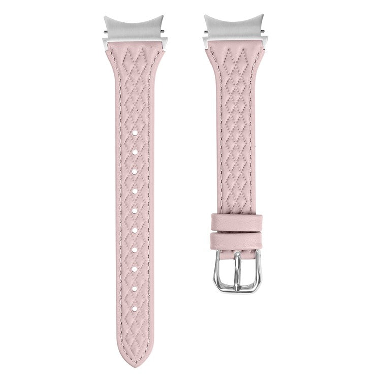 For Samsung Galaxy Watch6 40mm / 44mm / Watch6 Classic 43mm / 47mm Watch Strap Top-Layer Cow Leather Watchband - Pink