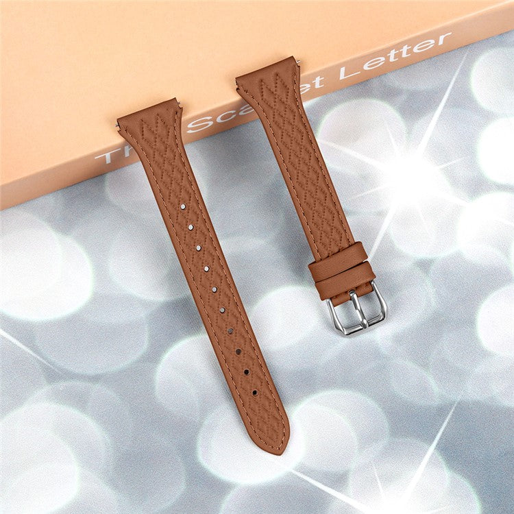 For Garmin Vivomove 3 / GarminMove 3 Watch Strap Top-Layer Cow Leather Watchband - Brown