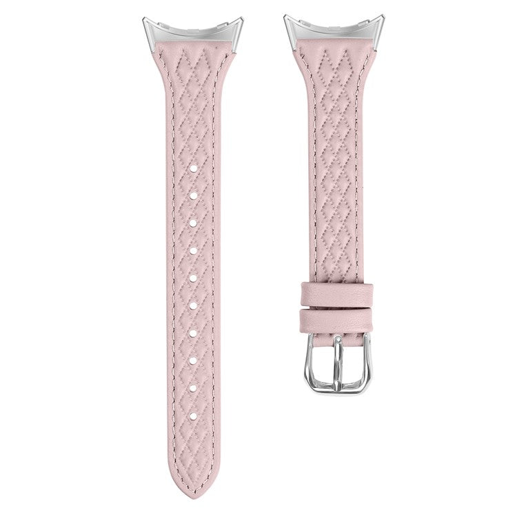 For Google Pixel Watch / Watch 2 Watch Strap Top-Layer Cow Leather Watch Band - Pink