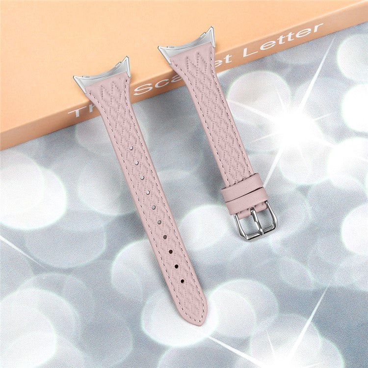 For Google Pixel Watch / Watch 2 Watch Strap Top-Layer Cow Leather Watch Band - Pink