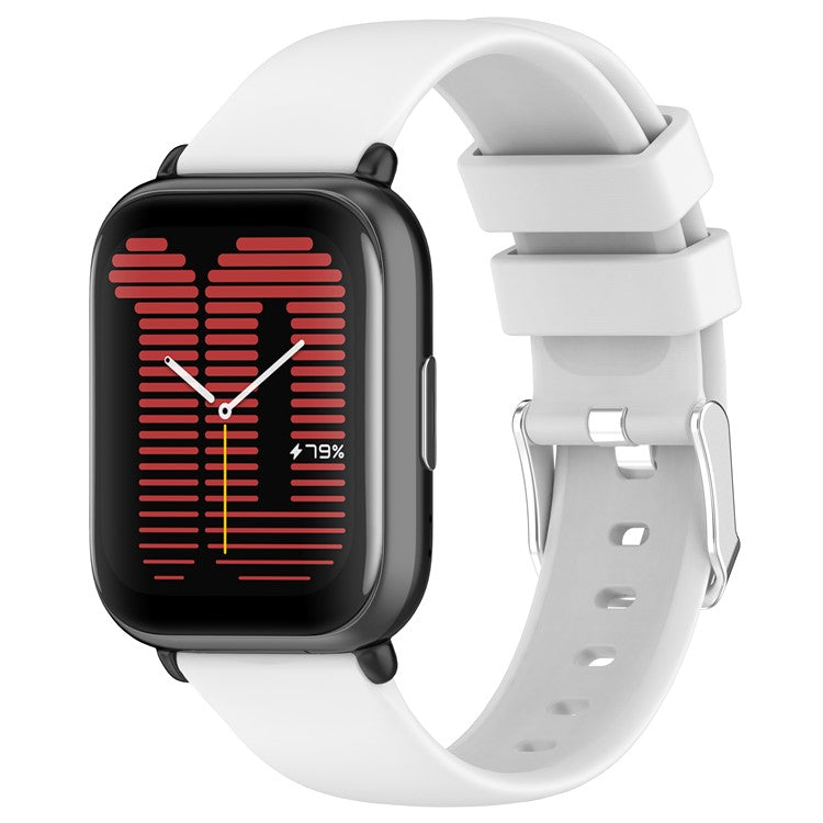 For Huami Amazfit Active / GTS 4 Mini Silicone Watch Band 20mm Replacement Strap - White