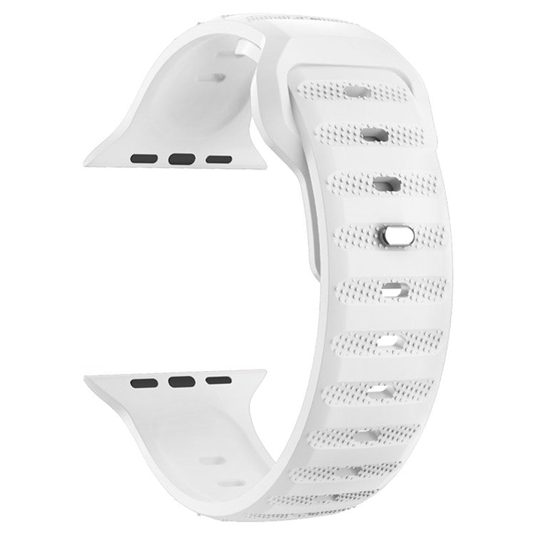 For Apple Watch Series 10 42mm / 9 8 7 41mm / SE (2023) SE (2022) SE 6 5 4 40mm / 3 2 1 38mm Band Fluororubber Watch Straps - White