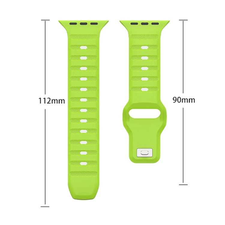 For Apple Watch Series 10 42mm / 9 8 7 41mm / SE (2023) SE (2022) SE 6 5 4 40mm / 3 2 1 38mm Band Fluororubber Watch Straps - Orange