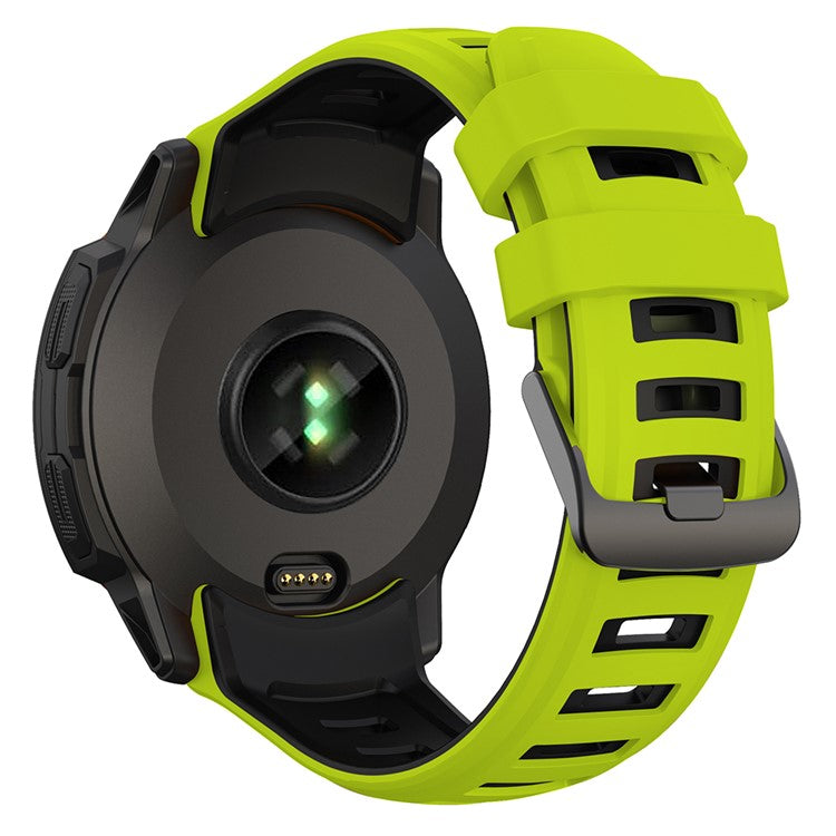 For Garmin Instinct 2X Silicone Watch Straps Dual Color Wrist Band - Lime+Black