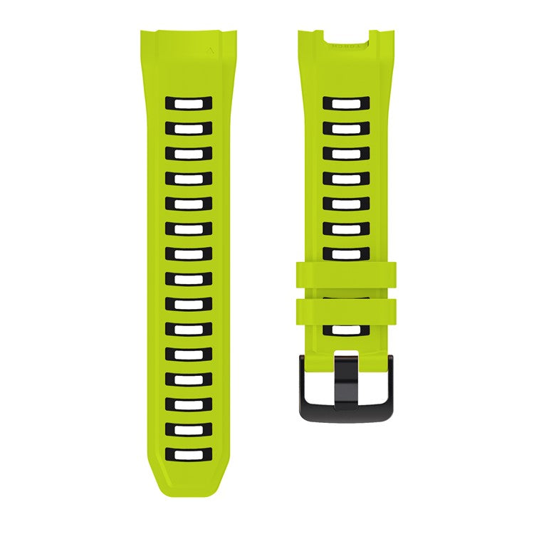 For Garmin Instinct 2X Silicone Watch Straps Dual Color Wrist Band - Lime+Black