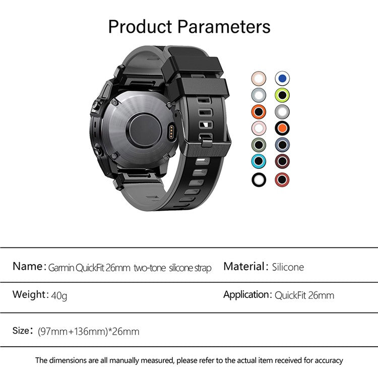 KALEBOL KLB-SSGJ-001 For Garmin Fenix 7X / 7X Pro Silicone Watch Band 26mm Strap Dual Color - Lime+Black