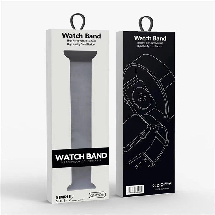 For Apple Watch 10 46mm / Ultra 2 / Ultra 49mm / 9 8 7 45mm / SE (2023) SE (2022) SE 6 5 4 44mm / 3 2 1 42mm Silicone Watch Band - Cyan