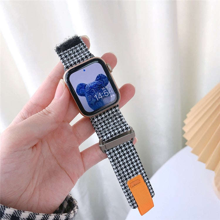 For Apple Watch Series 10 42mm / 9 8 7 41mm / SE (2023) SE (2022) SE 6 5 4 40mm / 3 2 1 38mm Nylon Watch Strap - Mini Grids