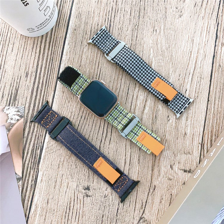 For Apple Watch Series 10 42mm / 9 8 7 41mm / SE (2023) SE (2022) SE 6 5 4 40mm / 3 2 1 38mm Nylon Watch Strap - Mini Grids
