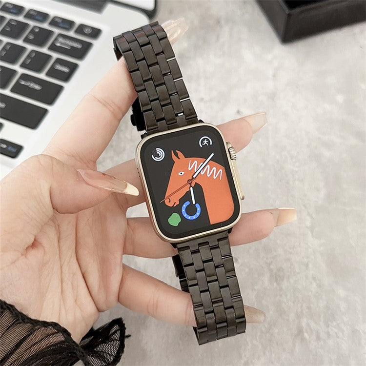 For Apple Watch Series 10 42mm / 9 8 7 41mm / SE (2023) SE (2022) SE 6 5 4 40mm / 3 2 1 38mm Stainless Steel Band - Black