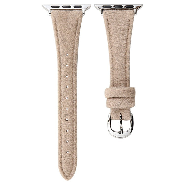 For Apple Watch 10 46mm / Ultra 2 / Ultra 49mm / 9 8 7 45mm / SE (2023) SE (2022) SE 6 5 4 44mm / 3 2 1 42mm Slim Woolen Watch Strap - Pink