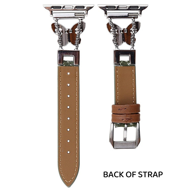 For Apple Watch Series 10 42mm / 9 8 7 41mm / SE (2023) SE (2022) SE 6 5 4 40mm / 3 2 1 38mm Watch Band with Butterfly Connectors - Grey