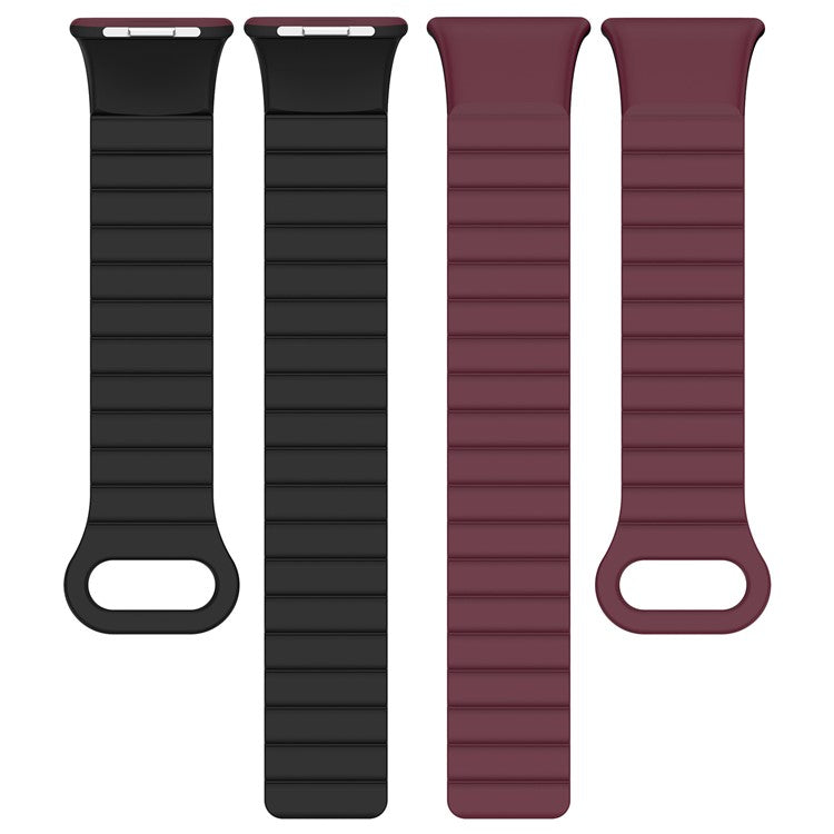 For Xiaomi Redmi Watch 4 / Smart Band 8 Pro Watch Band Dual Color Silicone Magnetic Wrist Strap - Wine Red+Black