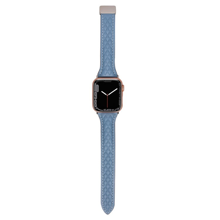 Watch Band for Apple Watch Series 10 42mm / 9 8 7 41mm / 6 5 4 SE (2022) SE (2023) SE 40mm / Series 3 2 1 38mm Genuine Cow Leather Strap - Sky Blue