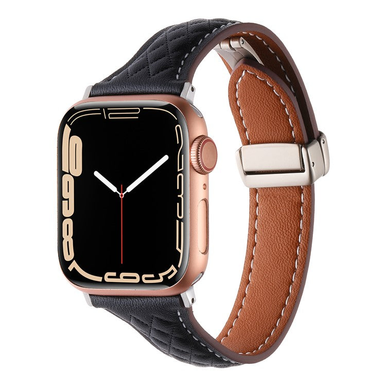 Watch Band for Apple Watch Series 10 42mm / 9 8 7 41mm / 6 5 4 SE (2022) SE (2023) SE 40mm / Series 3 2 1 38mm Genuine Cow Leather Strap - Black