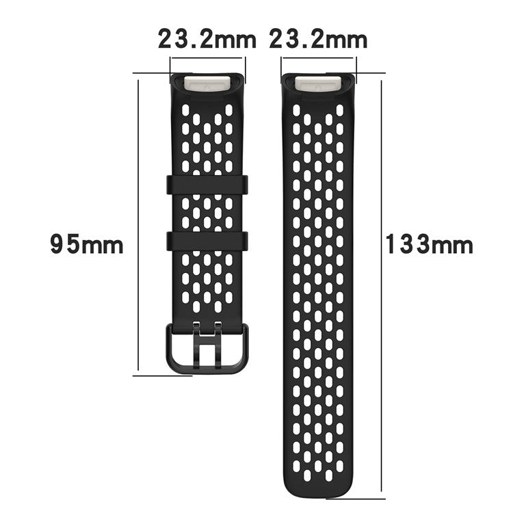 For Fitbit Charge 6 / Charge 5 Replacement Wrist Band Breathable Silicone Smartwatch Strap - Pink