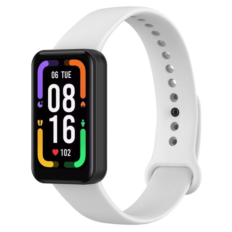 For Xiaomi Redmi Smart Band Pro Solid Color Wrist Band Replacement Silicone Watch Strap - White