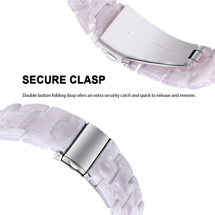 For Donerton P36 / P22 / P32 Resin Watch Band Waterproof Smart Watch Strap - Glitter White
