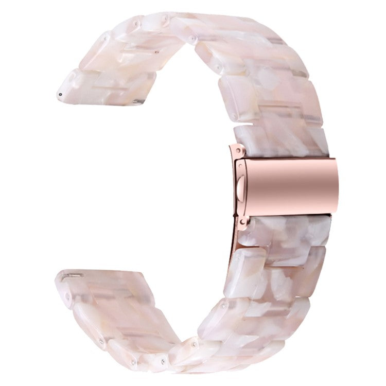 For FITVII HM08 Resin Watch Band Waterproof Replacement Watch Strap - Tortoiseshell Color - Pink Flower