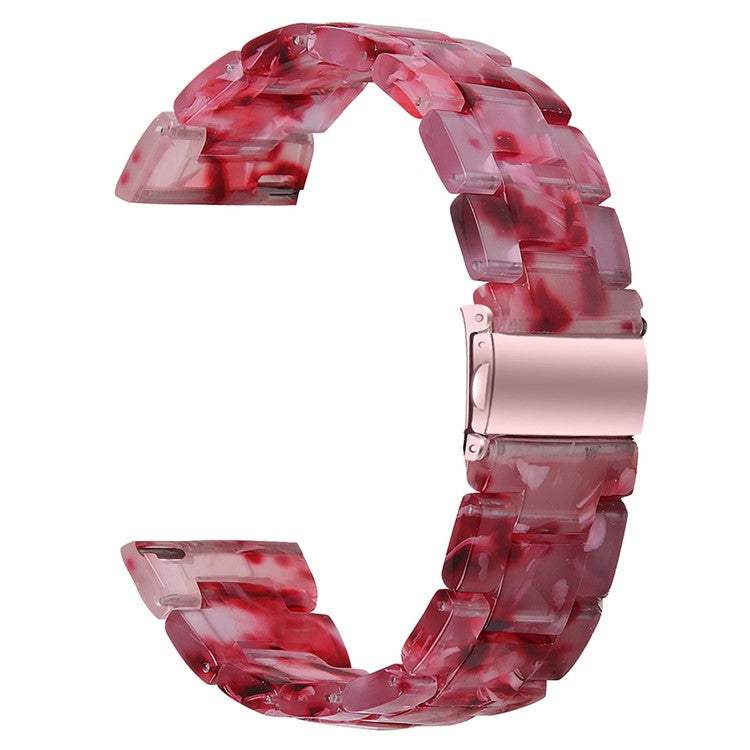 For FITVII HM08 Waterproof Watch Strap Replacement Resin Watch Band - Deep Pink