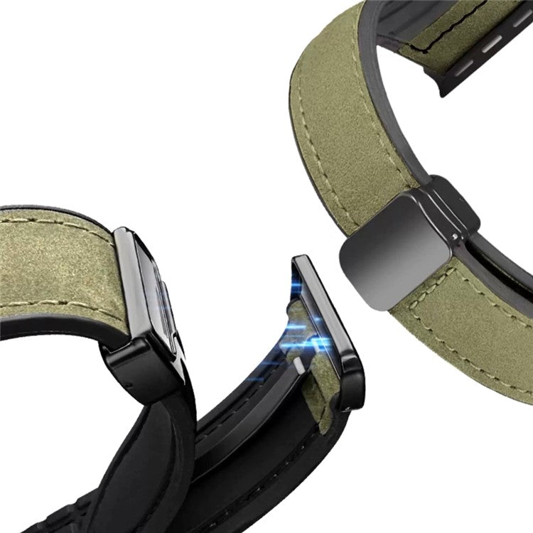 For Apple Watch 10 46mm / Ultra 2 / Ultra 49mm / 9 8 7 45mm / SE (2023) SE (2022) SE 6 5 4 44mm / 3 2 1 42mm Genuine Cow Leather Band - Crazy Horse / Light Brown