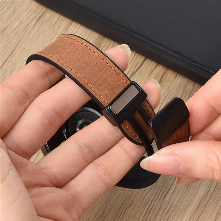 For Apple Watch 10 46mm / Ultra 2 / Ultra 49mm / 9 8 7 45mm / SE (2023) SE (2022) SE 6 5 4 44mm / 3 2 1 42mm Genuine Cow Leather Band - Crazy Horse / Light Brown