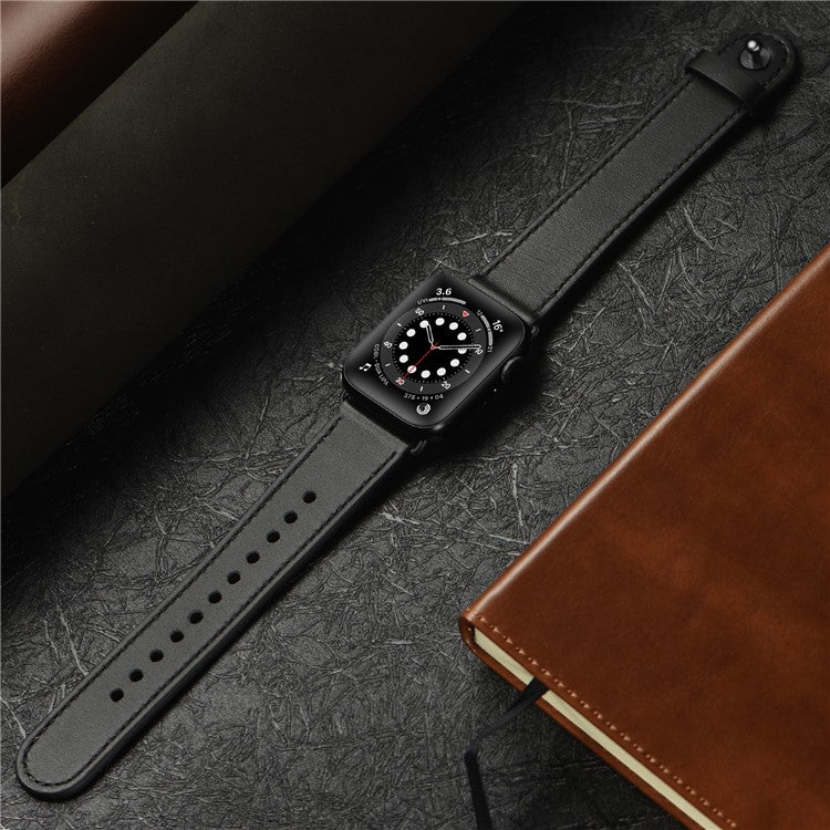 For Apple Watch 10 46mm / Ultra 2 / Ultra 49mm / 9 8 7 45mm / SE (2023) SE (2022) SE 6 5 4 44mm / 3 2 1 42mm Watch Band Strap - Black+Black Rivet