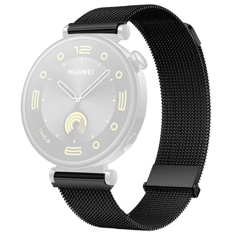 For Huawei Watch GT 4 41mm Garmin / Garmin Venu 3S 18mm Watch Band Stainless Steel Magnetic Strap - Black